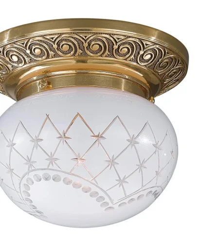 Светильник потолочный PL 7840/1 Reccagni Angelo белый 1 лампа, основание золотое в стиле классический  фото 2