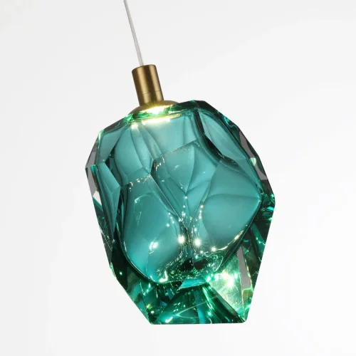 Светильник подвесной LED Gemme 7110/4LB Odeon Light зелёный на 1 лампу, основание бронзовое в стиле классический современный выдувное фото 6 Светильник подвесной LED Gemme 7110/4LB Odeon Light зелёный на 1 лампу, основание бронзовое в стиле классический современный выдувное фото 6