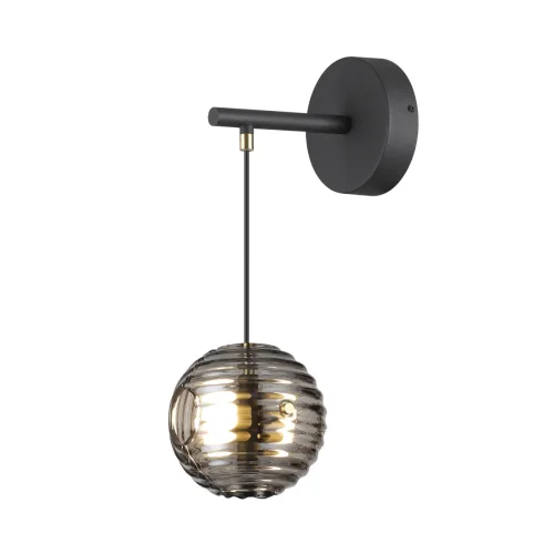 Бра LED Troni 5041/12WL Odeon Light чёрный серый на 1 лампа, основание чёрное в стиле современный шар фото 3