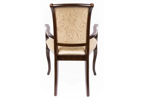 Кресло Murano тобакко 1130 Woodville, бежевый золотой/ткань, ножки/массив гевеи дерево/коричневый, размеры - ****610* фото 3