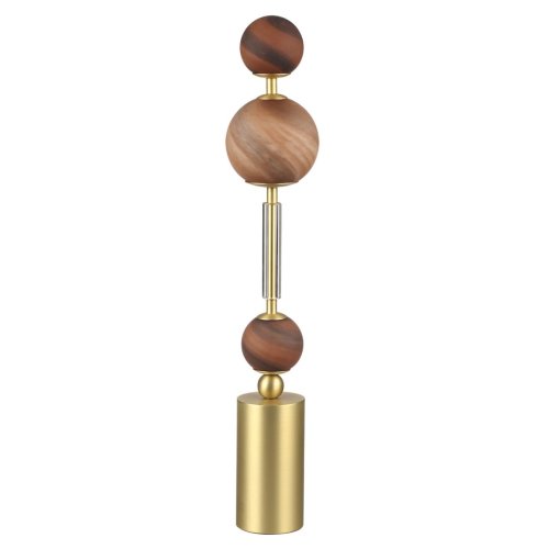Настольная лампа LED Callisto 5457/4TL Odeon Light коричневая на 1 лампу, основание золотое металл в стиле арт-деко современный шар