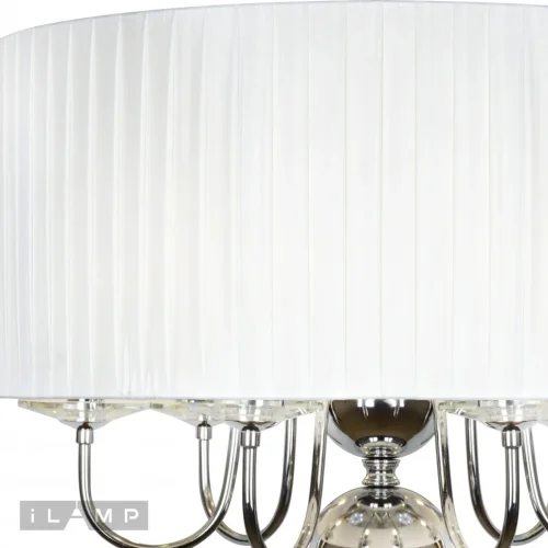 Люстра подвесная Lucia P5784-6 CR iLamp белая на 6 ламп, основание хром в стиле американский современный  фото 3