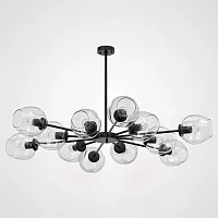 Люстра на штанге MARINE D104 12 lamps Black/Transparent 189691-26 ImperiumLoft прозрачная на 12 ламп, основание чёрное в стиле скандинавский 