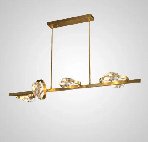 Светильник потолочный ADONICA LONG L12 204481-23 ImperiumLoft прозрачный на 12 ламп, основание латунь в стиле современный фото 2