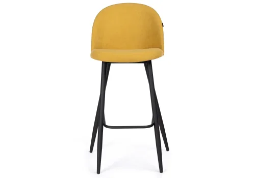 Барный стул Сондре горчичный / черный  504193 Woodville, жёлтый/велюр, ножки/металл/чёрный, размеры - ****500*600 фото 2