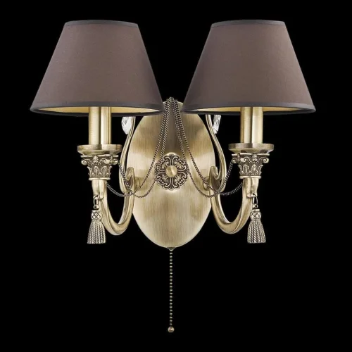 Бра Roma Abazur ROM-K-2(P/A) Kutek коричневый на 2 лампы, основание бронзовое в стиле классический  фото 2