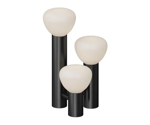 Настольная лампа Риволи 07722-T,19 Kink Light белая на 3 лампы, основание чёрное металл в стиле современный хай-тек Настольная лампа Риволи 07722-T,19 Kink Light белая на 3 лампы, основание чёрное металл в стиле современный хай-тек