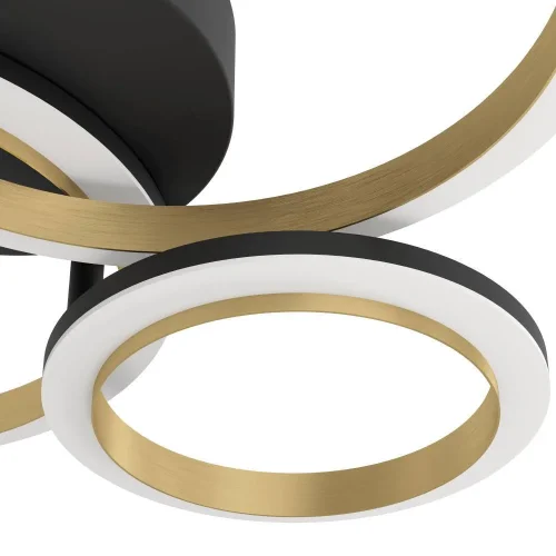 Светильник потолочный LED Calliera 901224 Eglo чёрный матовый латунь на 1 лампу, основание чёрное матовое латунь в стиле современный хай-тек фото 3