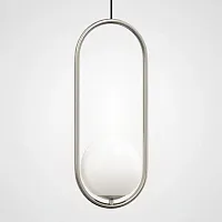 Светильник подвесной Matthew McCormick hoop 50 Chrome MILA Pendant 212754-22 ImperiumLoft белый 1 лампа, основание хром в стиле современный 