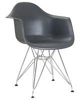 Стул обеденный 620BPP-LMZL DAW CHROME, цвет сиденья серый, цвет основания хромированная сталь Dobrin, серый/, ножки/металл/хром, размеры - ****620*645