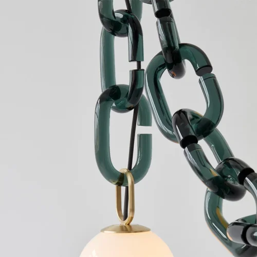 Светильник подвесной CHAIN 2 green 186806-23 ImperiumLoft белый на 1 лампу, основание зелёное в стиле лофт фото 8