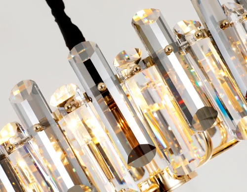 Люстра подвесная Traditional TR5304 Ambrella light прозрачная на 8 ламп, основание золотое в стиле классический  фото 3