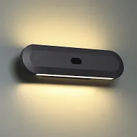 Бра с выключателем LED DIMM с датчиком движения Satrion 6641/14WL Odeon Light чёрный 1 лампа, основание чёрное в стиле хай-тек 