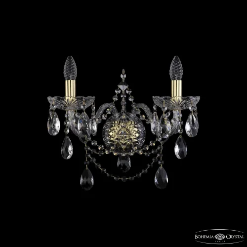 Бра 1411B/2/195/XL G Bohemia Ivele Crystal без плафона на 2 лампы, основание золотое в стиле классический sp