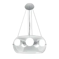 Люстра подвесная AUDI-10 SP5 TRASPARENTE Ideal Lux прозрачная на 5 ламп, основание хром в стиле современный 