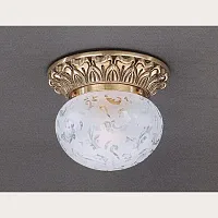Светильник потолочный PL 7811/1 Reccagni Angelo белый 1 лампа, основание золотое в стиле классический 