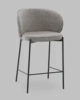 Стул полубарный Тисдейл букле серый УТ000041695 Stool Group, серый/букле, ножки/металл/чёрный, размеры - *****