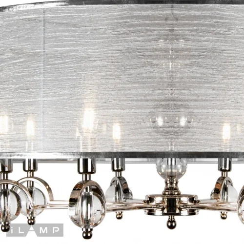 Люстра подвесная Chelsea P2400-8 Nickel iLamp серебряная на 8 ламп, основание никель в стиле американский современный  фото 3