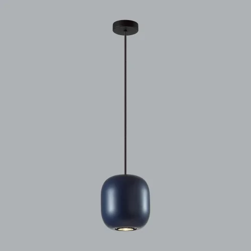 Светильник подвесной Cocoon 5060/1CA Odeon Light синий 1 лампа, основание чёрное в стиле современный шар фото 4
