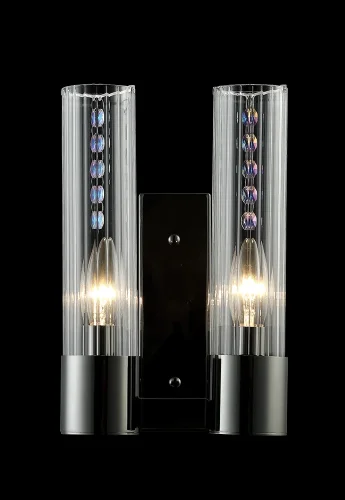 Бра OTONO AP2 BLACK CHROMIUM/TRANSPARENTE Crystal Lux прозрачный на 2 лампы, основание чёрное в стиле современный  фото 4