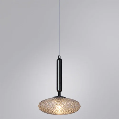 Светильник подвесной Okab 5006/02 SP-1 Divinare прозрачный на 1 лампу, основание хром в стиле современный лофт выдувное фото 2