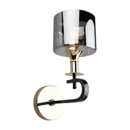 Бра Ausonia OML-68701-01 Omnilux серый чёрный на 1 лампа, основание золотое в стиле современный 