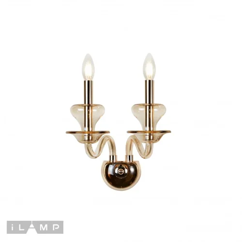Бра Меркури (Mercury) W9448-2 Gold iLamp без плафона на 2 лампы, основание бежевое золотое в стиле современный американский 