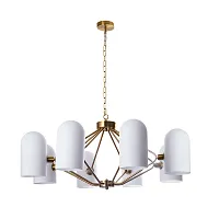 Люстра подвесная Cassel A5454LM-8PB Arte Lamp белая на 8 ламп, основание медь в стиле современный 