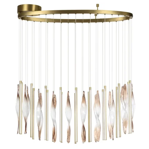 Люстра подвесная Спира (Spira) 5468/118L Odeon Light бежевая коричневая на 1 лампу, основание латунь в стиле классический современный фото 3