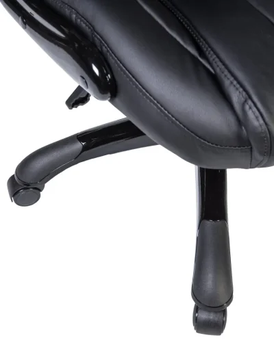 Офисное кресло для руководителей 112B-LMR WARREN, цвет чёрный Dobrin, чёрный/экокожа, ножки/металл/чёрный, размеры - 1140*1210***720*810 фото 12