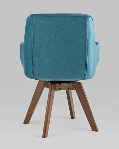 Стул обеденный вращающийся MANS NEW, бирюзовый УТ000038287 Stool Group, бирюзовый/текстиль, ножки/массив гевеи/, размеры - ***** фото 4