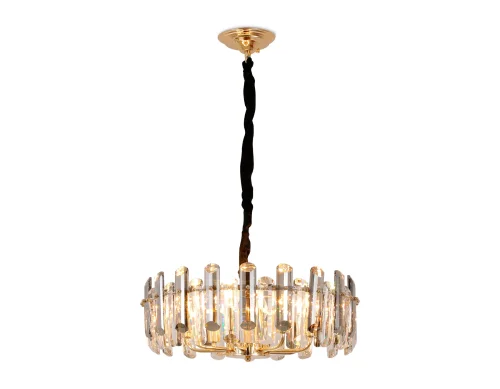 Люстра подвесная Traditional TR5304 Ambrella light прозрачная на 8 ламп, основание золотое в стиле классический  фото 6