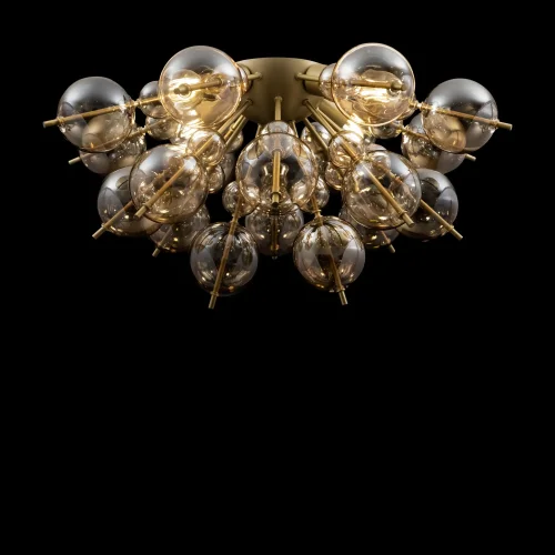 Люстра потолочная Bolla MOD133CL-04BS Maytoni янтарная на 4 лампы, основание латунь в стиле современный молекула шар фото 3