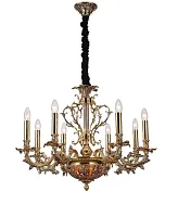 Люстра подвесная FIRENZE 1780.8.2 antique gold Lucia Tucci без плафона на 10 ламп, основание золотое в стиле классический 