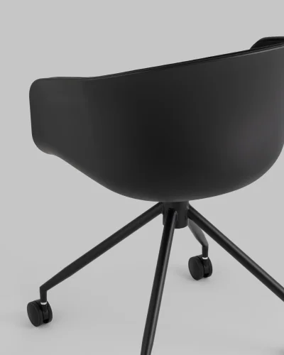 Кресло офисное LIBRA, пластик черный, рогожка черный УТ000038152 Stool Group, чёрный/рогожка, ножки/металл/чёрный, размеры - ***** фото 9