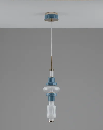 Светильник подвесной LED Atelieri V11690-PL Moderli белый на 1 лампу, основание золотое в стиле современный американский кантри фото 2