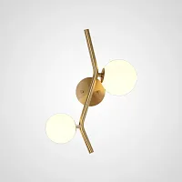 Настенный светильник MATHIA WALL 208290-23 ImperiumLoft белый на 2 лампы, основание латунь в стиле современный 