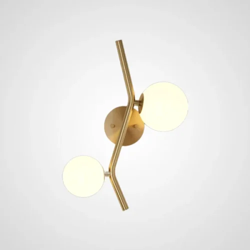 Настенный светильник MATHIA WALL 208290-23 ImperiumLoft белый на 2 лампы, основание латунь в стиле современный Настенный светильник MATHIA WALL 208290-23 ImperiumLoft белый на 2 лампы, основание латунь в стиле современный