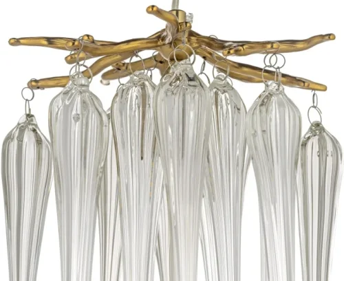 Светильник подвесной Tavenna H 1.5.21.101 A Dio D'Arte прозрачный на 1 лампу, основание бронзовое в стиле классический современный флористика капли фото 2