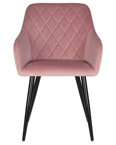 Стул обеденный 8266-LML ROBERT, цвет сиденья розовый велюр (V108-15), цвет основания черный Dobrin, розовый/велюр, ножки/металл/чёрный, размеры - ****555*605 фото 6
