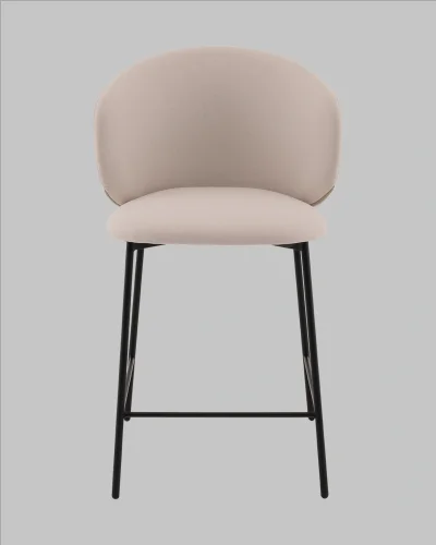 Стул полубарный Блейз велюр молочный УТ000041393 Stool Group, молочный/велюр, ножки/металл/чёрный, размеры - ***** фото 2