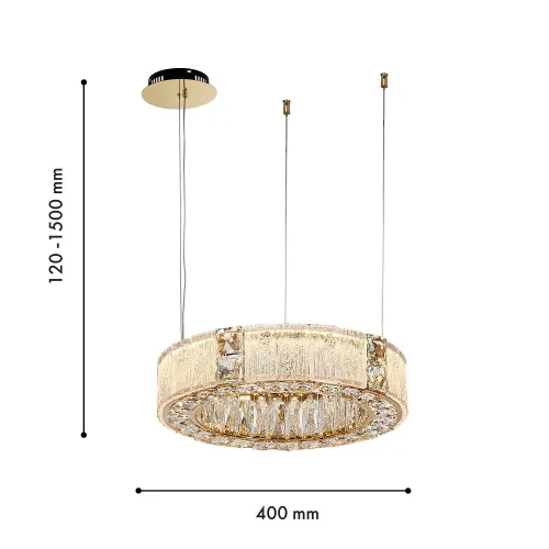 Люстра подвесная LED Templum 4204-4P Favourite бежевая янтарная на 1 лампа, основание матовое золото в стиле классический кольца фото 3