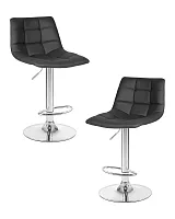 Стул барный набор 2 шт. SET-2 5017-LM TAILOR, цвет сиденья серый, цвет основания хром Dobrin, /экокожа, ножки/металл/хром, размеры - 920*1130***470*490 Стул барный набор 2 шт. SET-2 5017-LM TAILOR, цвет сиденья серый, цвет основания хром Dobrin, /экокожа, ножки/металл/хром, размеры - 920*1130***470*490