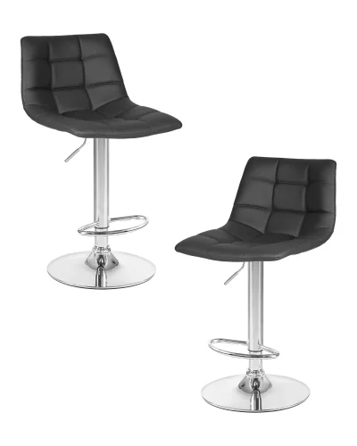 Стул барный набор 2 шт. SET-2 5017-LM TAILOR, цвет сиденья серый, цвет основания хром Dobrin, /экокожа, ножки/металл/хром, размеры - 920*1130***470*490 Стул барный набор 2 шт. SET-2 5017-LM TAILOR, цвет сиденья серый, цвет основания хром Dobrin, /экокожа, ножки/металл/хром, размеры - 920*1130***470*490