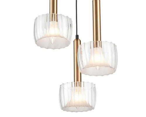 Светильник подвесной Kelly 441 VL5454P03 Vele Luce прозрачный на 3 лампы, основание чёрное в стиле современный фото 3