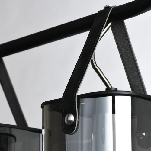Светильник подвесной Тетро 673015604 DeMarkt чёрный 4 лампы, основание чёрное в стиле модерн  фото 6