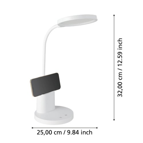 Настольная лампа офисная LED Brolini 900529 Eglo белая 1 лампа, основание белое полимер в стиле современный  фото 5