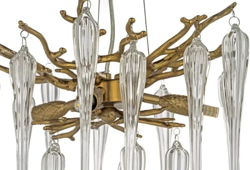 Светильник подвесной Tavenna H 1.5.32.101 A Dio D'Arte прозрачный на 3 лампы, основание бронзовое в стиле классический современный флористика ветви фото 2 Светильник подвесной Tavenna H 1.5.32.101 A Dio D'Arte прозрачный на 3 лампы, основание бронзовое в стиле классический современный флористика ветви фото 2