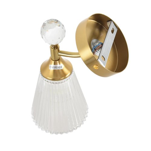 Бра Aurica 8046/1W Lumion прозрачный на 1 лампу, основание латунь в стиле классический фото 2