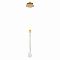 Светильник подвесной LED Faenza SL6103.203.01 ST-Luce прозрачный 1 лампа, основание золотое в стиле современный 